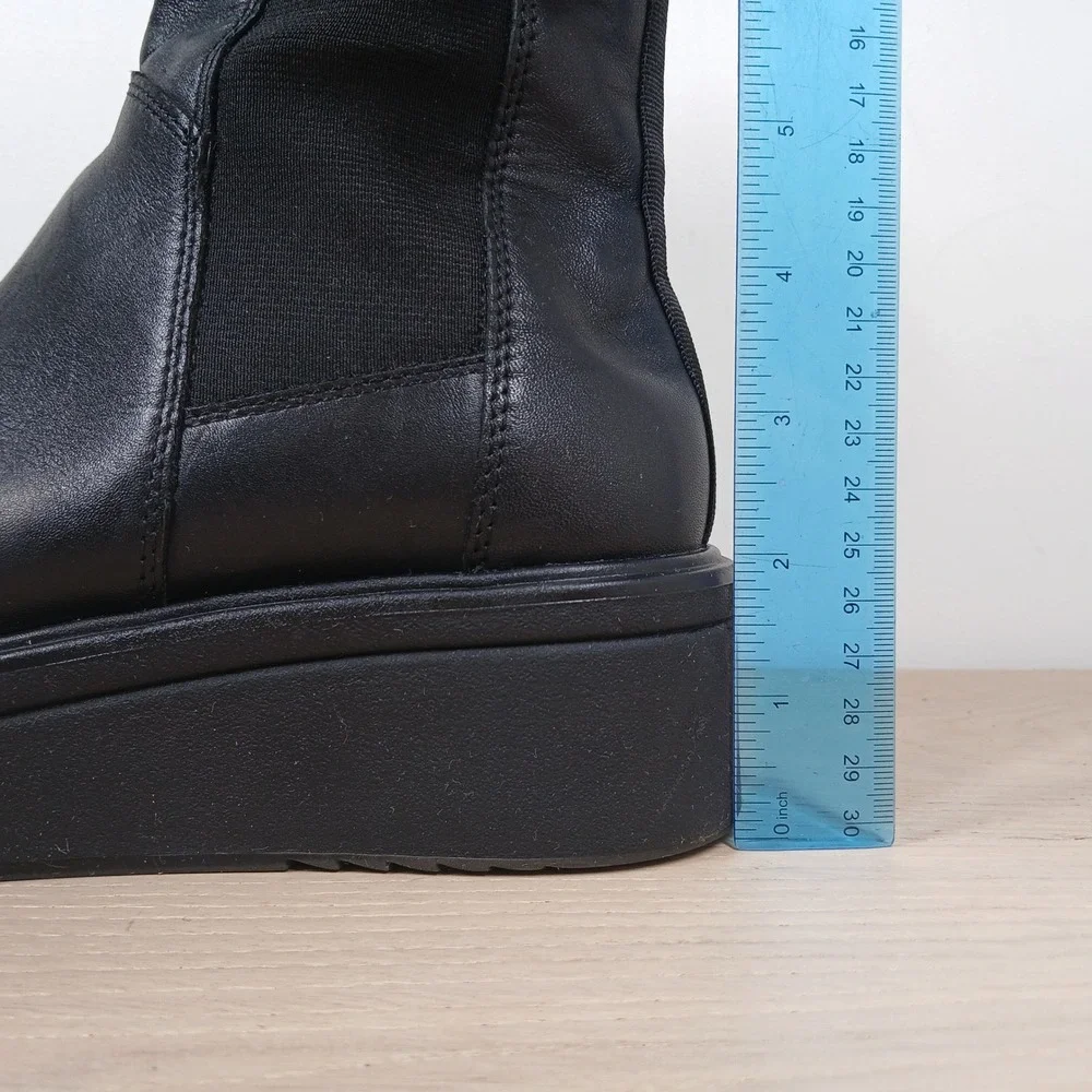 Vagabond Platform Chelsea Boots Women 7 Black Leather Chunky Platform Goth